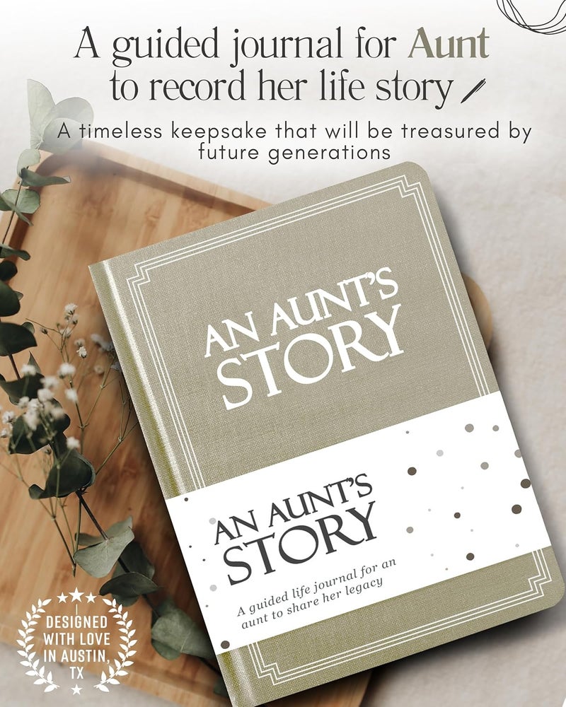 Coco & Lan Aunt's Life Story Journal (Hardcover): A Meaningful Keepsake for Aunt to Share Her Journey and Memories, Book Includes 250+ Prompt Questions, Sentimental Gifts Idea, Mother's Day, Birthday & Christmas - Image 3